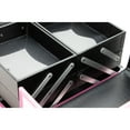 thumbnail image 4 of VER Beauty Professional Aluminum 4-Tiers Accordion Trays Makeup Cosmetics Train Case Salon Cosmetology Portable Handheld Organizer Large Lockable Box (Pink Crystal), 4 of 7