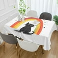 thumbnail image 2 of Yayeee Tablecloths 54" x 54" Rectangle Wrinkle Resistant Party Table Cover, Black Cat Rainbow, 2 of 8