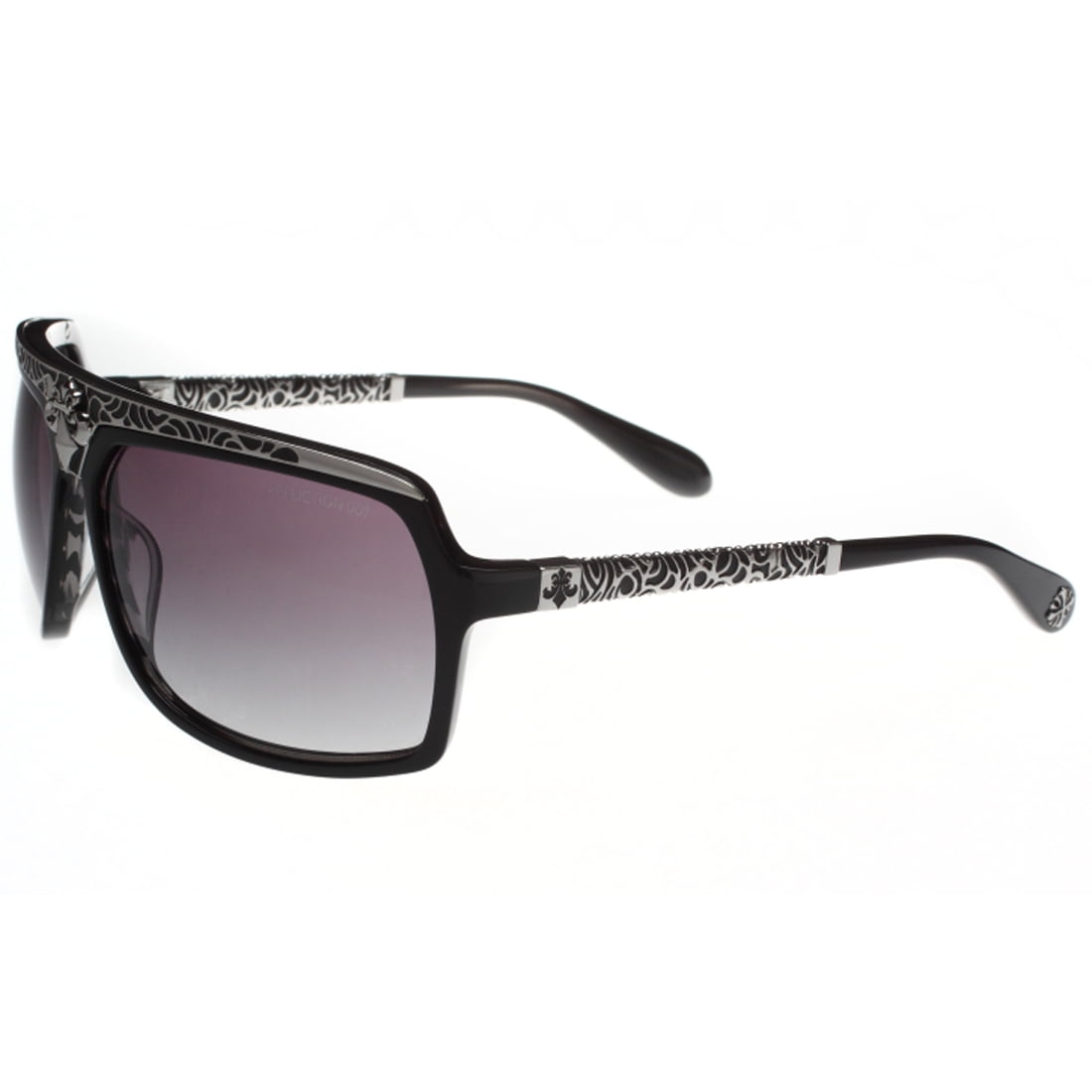 Affliction Sunglasses Glasses Talon Black Shiny Silver Authentic 65-14-130 New 
