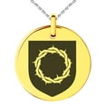 thumbnail image 1 of Stainless Steel Crown of Thorns Adversity Coat of Arms Shield Engraved Small Medallion Circle Charm Pendant Necklace, 1 of 1