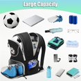 thumbnail image 3 of Mochila de fútbol YOREPEK de gran capacidad para niños con puerto USB, 3 of 9