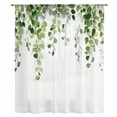 thumbnail image 2 of Green Eucalyptus Leaves Sheer Curtains 45 Inches Long, Weeping Spring Botanical Summer Light Filering Curtains, Breathable Simi Curtain Privacy Drapes for Kitchen Bathroom Small Window Treatment, 2 of 9