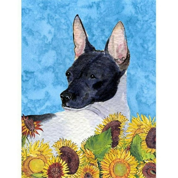 28 x 40 In. Rat Terrier Flag Canvas, House Size