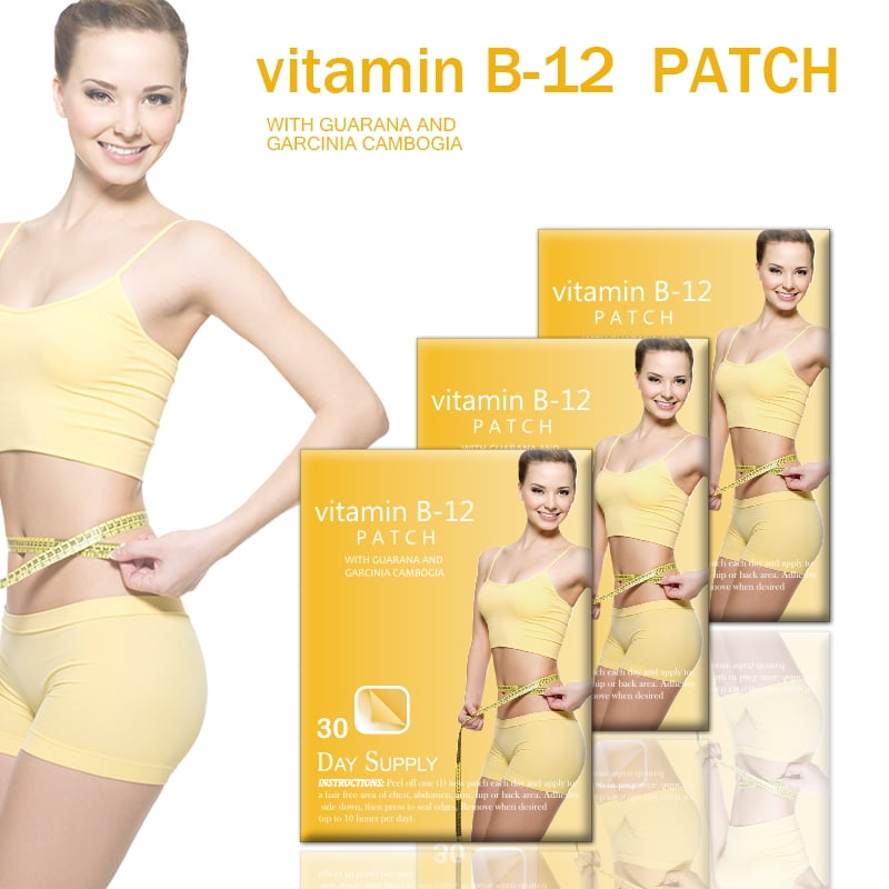 30pc Vitamin B12 Energy Patches Weight Loss Fitness Slimming Guarana Patch - 30 Days Pack