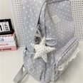 thumbnail image 3 of Polka Dot Print Lace Backpack, Large Capacity Multi-Pocket School Bag with Compartments for Travel Outdoor (Grey 430*300*140), 3 of 10