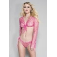thumbnail image 5 of Music Legs Women's Tie front top with matching side tying strings panty belts 59079-NEONPINK, 5 of 6