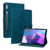 XYX for Lenovo Tab P11 Pro Gen 2 11.2 2022 ZAB50194GB ZAB50043SE Case, PU Leather Slim Folio with Multi-Angle Stand - Blue Lily Flower