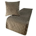 thumbnail image 1 of King Queen Twin Gray Handmade Full 68"x18" Bed Runner With Pillow Cover, Quilted & crystals Bed Scarf on Velvet fabric - Grey Diamond Symphony, 1 of 3