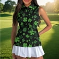 thumbnail image 4 of Uorisanigo St. Patrick's Leaf Women's Golf Shirt Comfortable Breathable Womens Golf Shirt Sleeveless Zip Up Shirts Versatile Sleeveless Workout Tank Tops, 4 of 7