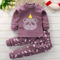 thumbnail image 2 of KPOPLK Unisex Pajamas Set for Toddler Boys Girls Long-Sleeve Sleepwear for Kids Baby Pjs 2pcs for 12M-12Y Size 2-3 Years,Purple, 2 of 6