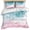 Pink, variant on 3 Piece Turquoise Pink Coastal Duvet Cover Set Full Size, Microfiber Comforter/Quilt Cover with Corner Ties and 2 Pillowcases, Summer Beach Nautical All Season Soft Bedding with Zipper Closure