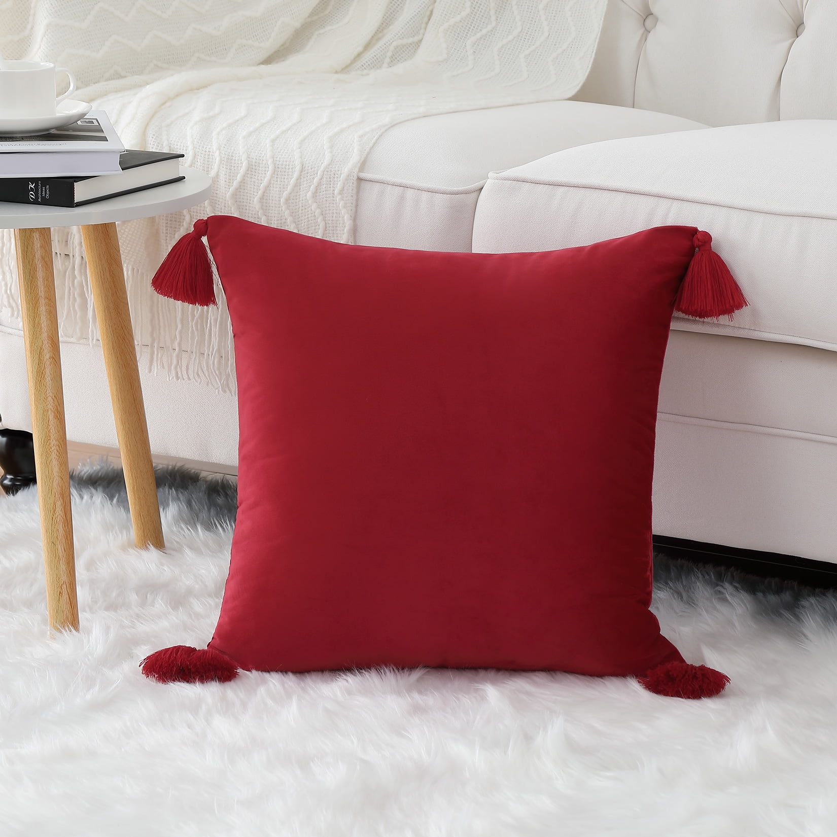 GlowSol 18"x18" Pack of 2 Velvet Throw Pillow Covers Vintage Cushion