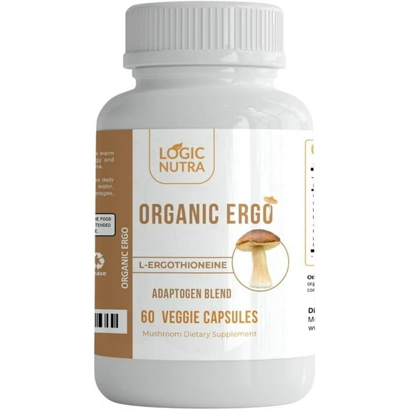 Logic Nutra L-Ergothioneine Plus Cordyceps, Reishi, Lion’s Mane, and Ashwagandha, 60 Capsules