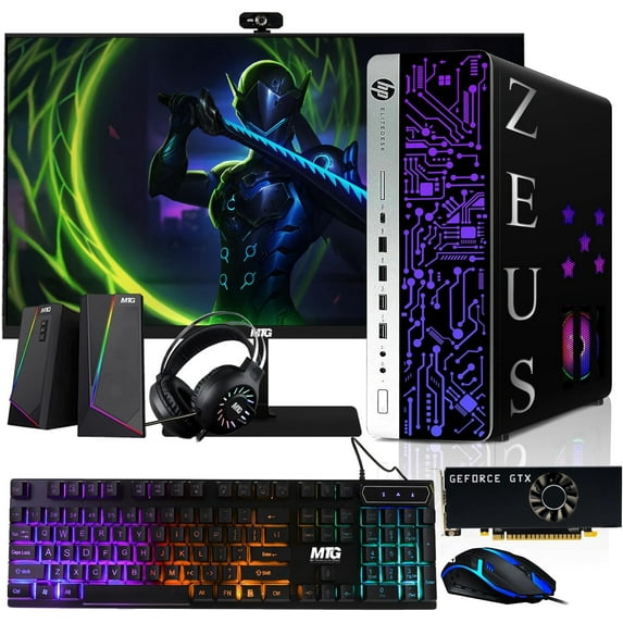 Restored HP G3 Gaming Desktop PC,Intel Core i5 6th Gen,GTX 1050 TI 4GB GDDR5,16GB RAM,512GB SSD + 2TB HDD,24 Inch Monitor,RGB Kit,Windows 11 Pro