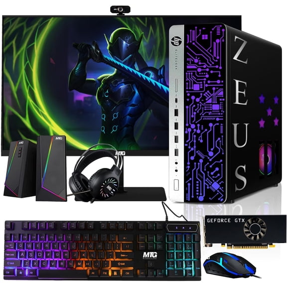 Restored HP G3 Gaming Desktop PC,Intel Core i5 6th Gen,GTX 1050 TI 4GB GDDR5,16GB RAM,512GB SSD + 2TB HDD,24 Inch Monitor,RGB Kit,Windows 11 Pro