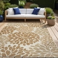 thumbnail image 2 of Beverly Rug Indoor/Outdoor Area Rugs,Modern Floral Patio Porch Garden Carpet, BeÄ±ge, 5'x7', 2 of 9