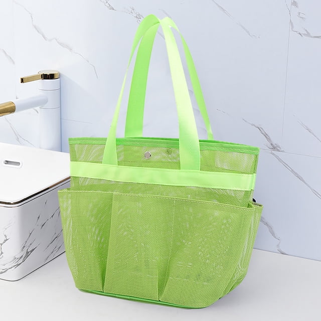 Panier de Douche en Maille Portable pour Dortoir Universitaire avec de Nombreuses Poches Améliorées Grand Sac Fourre-Tout de Douche avec 2 Poignées pour Articles de Toilette Salle de Bain Camping g
