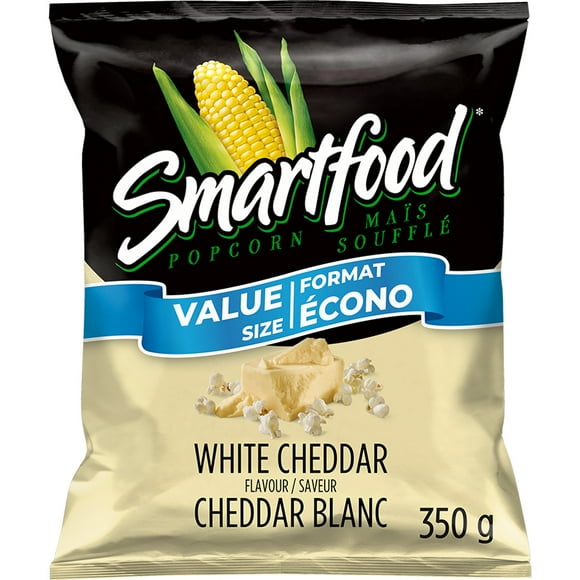 Smartfood White Cheddar flavour seasoned popcorn, Value Size, 350 g.