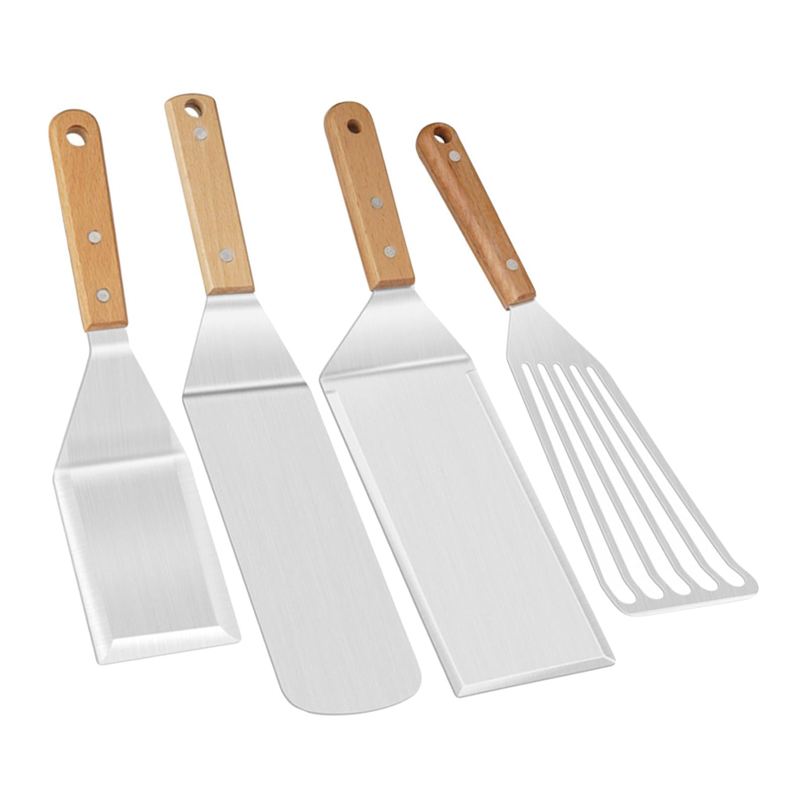 Griddle Accessories Set of 8,Stainless Steel Metal Spatula-Grill Spatula Scraper 