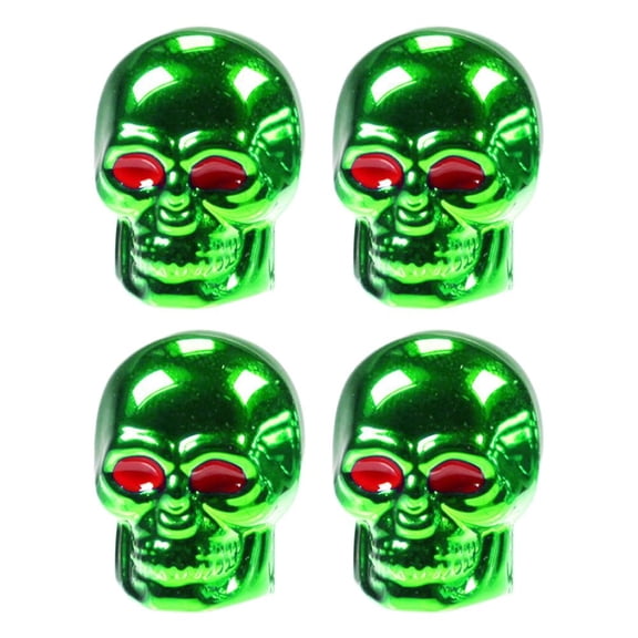 4Pack Tyre Valve Caps, Skull Head * Bike Motorcycle Car Wheel Tires Valve Caps, Skull Styling Car Tire Universal Tire Dust Covers, for Cars, Motorbike, Trucks, Bicycle