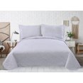 thumbnail image 4 of Marina Decoration Solid Embossed Pinsonic Coverlet Bedspread Bedding Ultra Soft Summer Quilt Set with Shams, White Color, 4 of 5