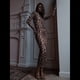thumbnail image 5 of Vestido Ajustado de Larga para Mujer - Maxi Vestido Informal de Otoño para Fiesta, Club, y Ajustado Estampado de Leopardo M, 5 of 10