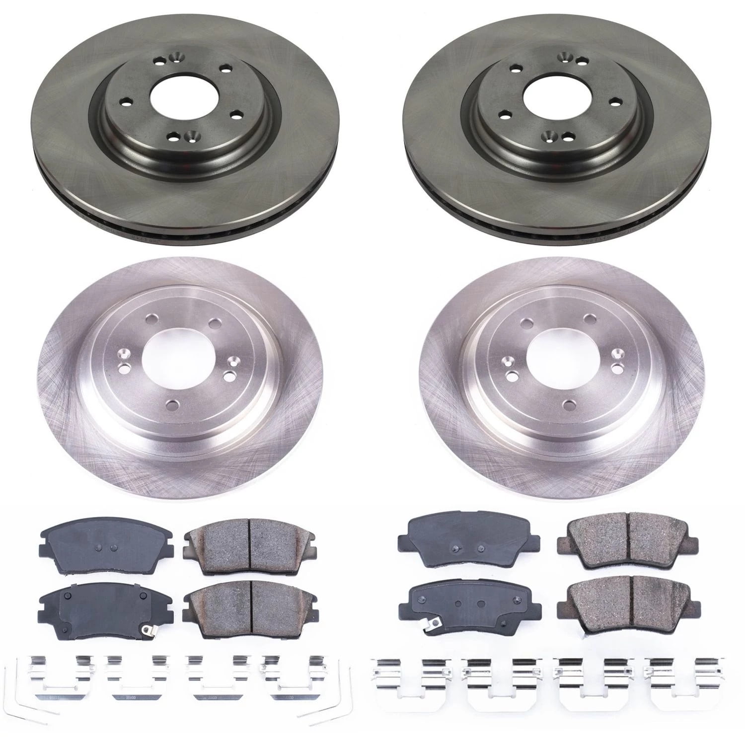 PowerStop Front and Rear Stock Replacement Brake Pad and Rotor Kit Fits: HYUNDAI KIA Select Models KOE8010