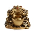 thumbnail image 1 of AMLESO Feng Shui Money Frog Three Legged Wealth Toad Chan Statue Home Office Decoration Bronze, 1 of 8