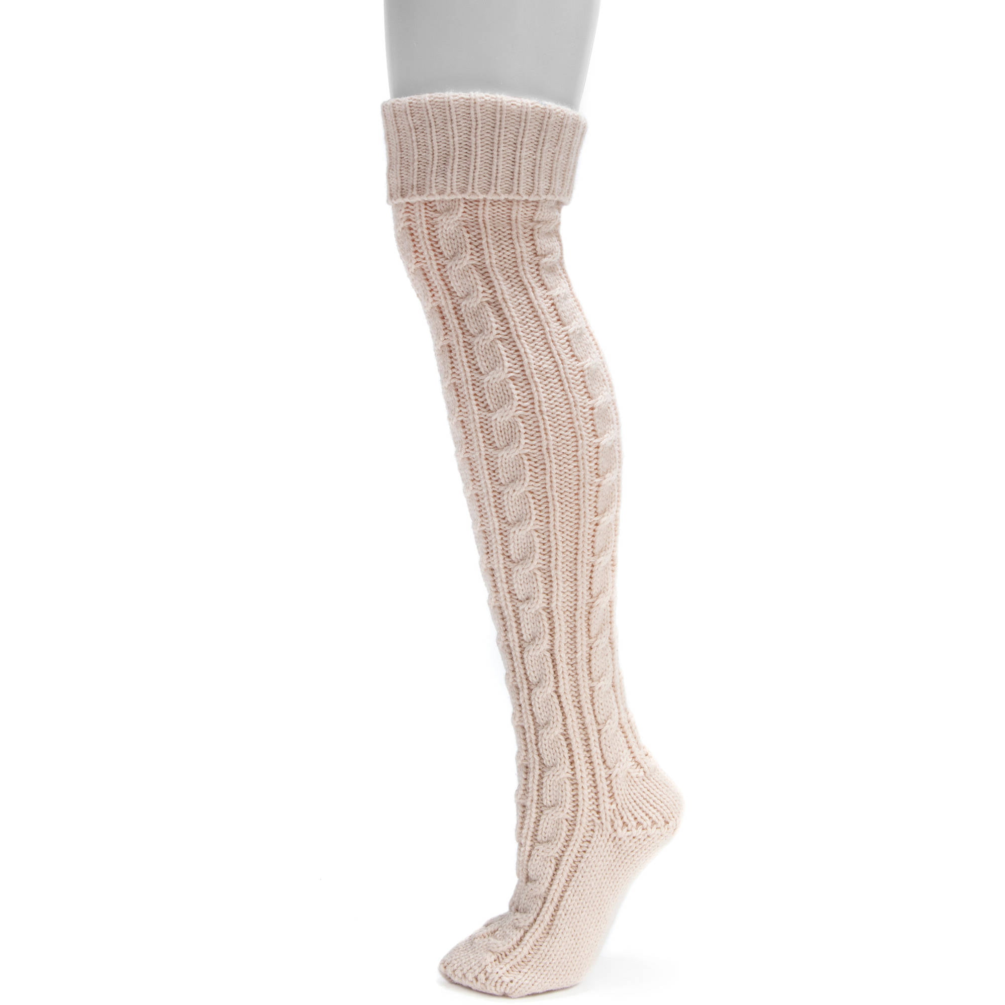 Muk Luks - Women's Cable Knit Over the Knee Socks 8 x 4 - Walmart.com ...