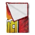 thumbnail image 2 of Daniel Soft Flannel Fleece Throw Blanket, Retro Backdrop with Stars and Pop Art Detail with American Boys Name, Cozy Plush for Indoor and Outdoor Use, 50" x 70", Red Orange and Yellow, by Ambesonne, 2 of 5