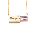 thumbnail image 1 of Doblar barras y Estrellas Latina pais bandera Sobre de carta de amor, collar y joyas colgantes, 1 of 3