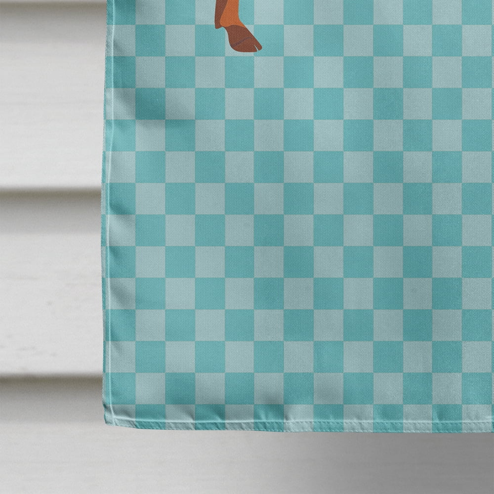 Caroline's Treasures BB8116CHF Duroc Pig Blue Check Flag Canvas House Size , Large, multicolor