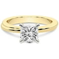 thumbnail image 3 of 2 Carat IGI Certified Princess Shape Lab Grown Diamond Engagement Ring | 14K Yellow Gold | Juniper Crossover Solitaire Diamond Ring | FG-VS1-VS2 Quality Friendly Diamonds, 3 of 5