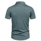 thumbnail image 4 of Los Hombres de Manga Corta Botón Arriba Camisa de Negocios Casual Color Sólido Botón Solapa Camisa de Moda, Poliéster con Corbata, Lavado de Manos, 4 of 8