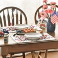 thumbnail image 5 of Sm:)e Watercolor Floral Poppy Eucalyptus Summer and 4th of July Placemats Set of 4,Seasonal Summer Washable Kitchen Dining,12 x 18 Inch, 5 of 7