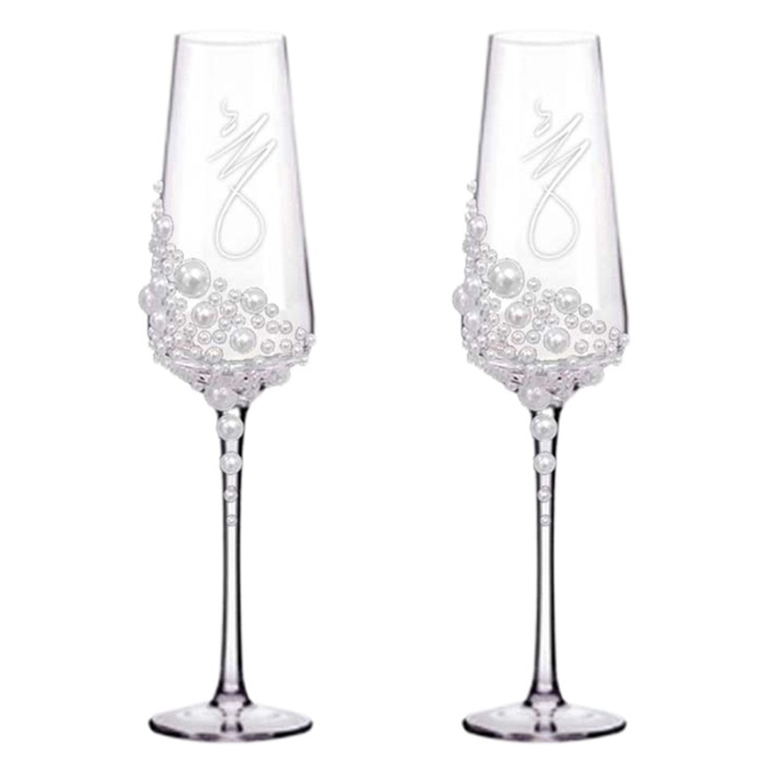 Lenox Silver Peony Toasting Flute - Set Of 2 Crystal Champagne Glasses With Platinum Banding, 10 Oz - View #2