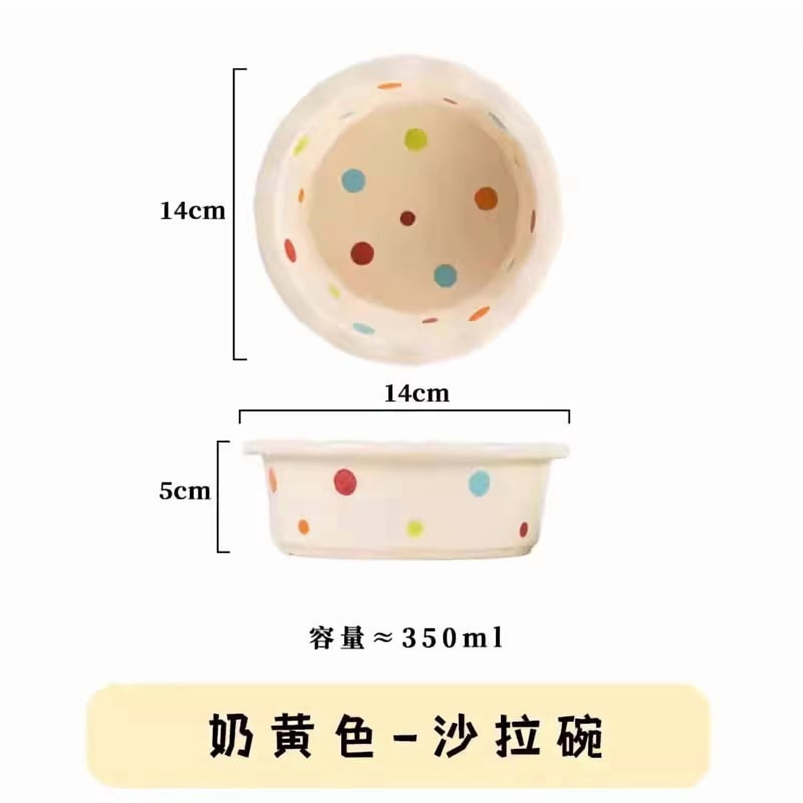 Pet Bowl Cute Ins Storm Dot Ceramic Bowl Dessert Breakfast Bowl Home Cat Dog Bowl Feeding Basin  Cat Caramics Supplies