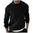 thumbnail image 1 of Blusa y camisa de manga larga con cuello vuelto para hombre, suéter holgado con botones y solapa, blusa de manga larga con solapa para hombre, 1 of 5