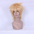 thumbnail image 2 of Unique Bargains Human Hair Wigs for Women Lady 13" Yellow Curly Wig with Wig Cap, 2 of 6