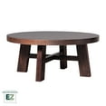 thumbnail image 2 of Walker Edison Modern Farmhouse Easy Assembly Wood Round Coffee Table Espresso, 2 of 11