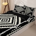 thumbnail image 3 of jejeloiu Bold Aztec Zipper Full Size Comforter Sets with Fitted Sheet and 2 Pillowcases For Men Women,Tribal Pattern Zipper Bedding Set,Black White,Black Reversible,4 Pieces, 3 of 7