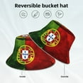 thumbnail image 5 of Unisex Portugal Portuguese Flag Bucket Hat Fisherman Cap Reversible Travel Sunhat With Reflective Stripe, 5 of 7