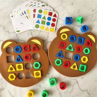 Nrmrqz Puzzle Geometric Shape Matching, Educational Building Blocks, Parent-child Interaction, Board Game