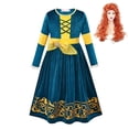 thumbnail image 1 of Brave Girl Merida-vestido de dibujos animados para niños, traje de juego de rol para niños, vestido de princesa de manga larga, disfraz de fiesta de Carnaval y Halloween Fivean unisex, 1 of 2