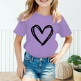 thumbnail image 2 of TBWNWG Girls Tops Cute Graphic Round Neck Short Sleeve Tee for Kid Girls for Summer Casual Wear,Size 3-4 Years, 2 of 5