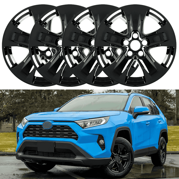17 inch Hubcap Wheel Skin Covers Compatible with 2019-2025 Toyota RAV4 XLE/LE Hybrid XLE, Durable ABS Plastic Rim Covers (Set of 4), Fit for Standard Wheels - Snap On Tire Cover Replacement