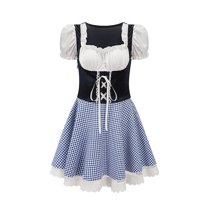 OKSALE Women's Oktoberfest Dresses Bavarian Carnival Maid Dress Beer Bar Waiter Dresses Short Sleeve Party Munich Outfit Oktoberfest Festival Clothes