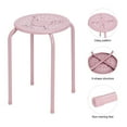 thumbnail image 4 of Giantex Multipurpose Stool Chairs, Metal Stool w/Dome, Stackable Backless Kitchen Stool for Indoor Outdoor Use, Pink, 4 of 6