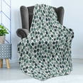 thumbnail image 4 of Tropical Soft Flannel Fleece Throw Blanket, Ink Painting Style Exotic Tree Leaf Silhouettes with Colorful Dotted Background, Cozy Plush for Indoor and Outdoor Use, 70" x 90", Multicolor, by Ambesonne, 4 of 5
