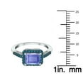 thumbnail image 4 of SZUL Women's 2 1/2 Carat Emerald Cut Tanzanite and 1/3 CTW Blue Diamond Ring in 10K White Gold, 4 of 6